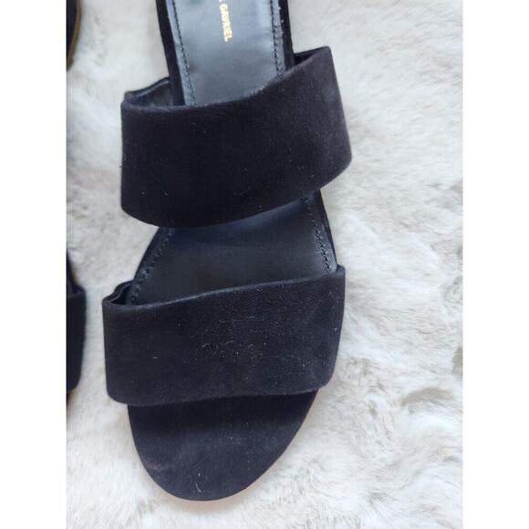 Defect New Mansur Gavriel Suede Double Strap Flat Sandal Size 38 Black - Picture 5 of 9